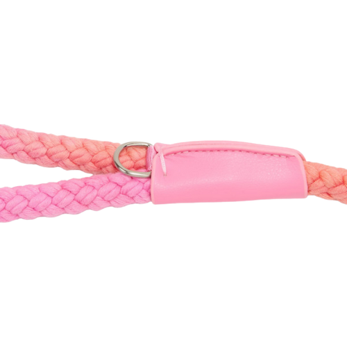 Braided Rope Dog Leash - Pink & Orange