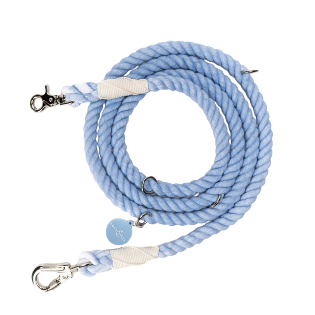 Hands-Free Rope Dog Leash, 10 x 7.75 in - Denim Blue