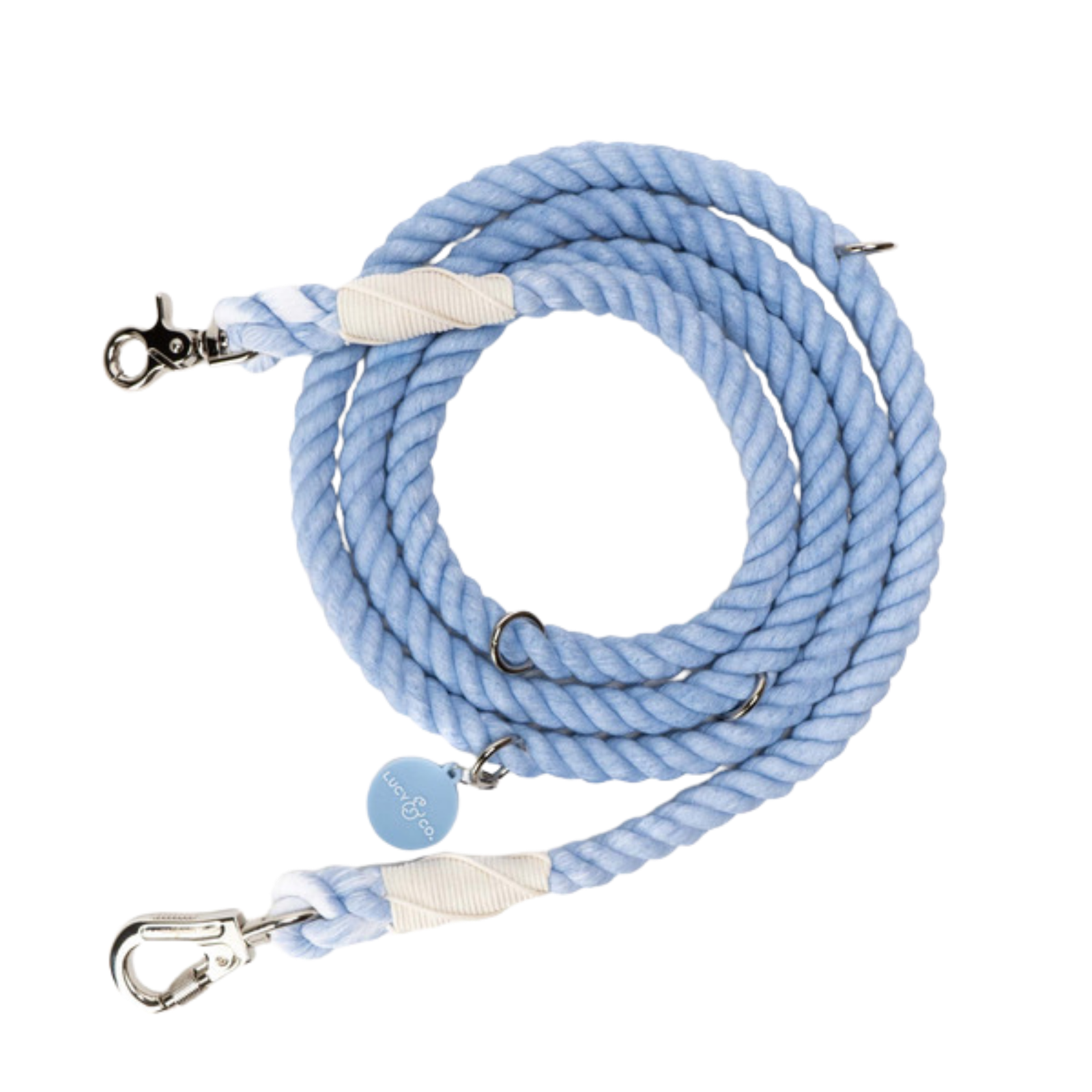 Hands-Free Rope Dog Leash, 10 x 7.75 in - Denim Blue