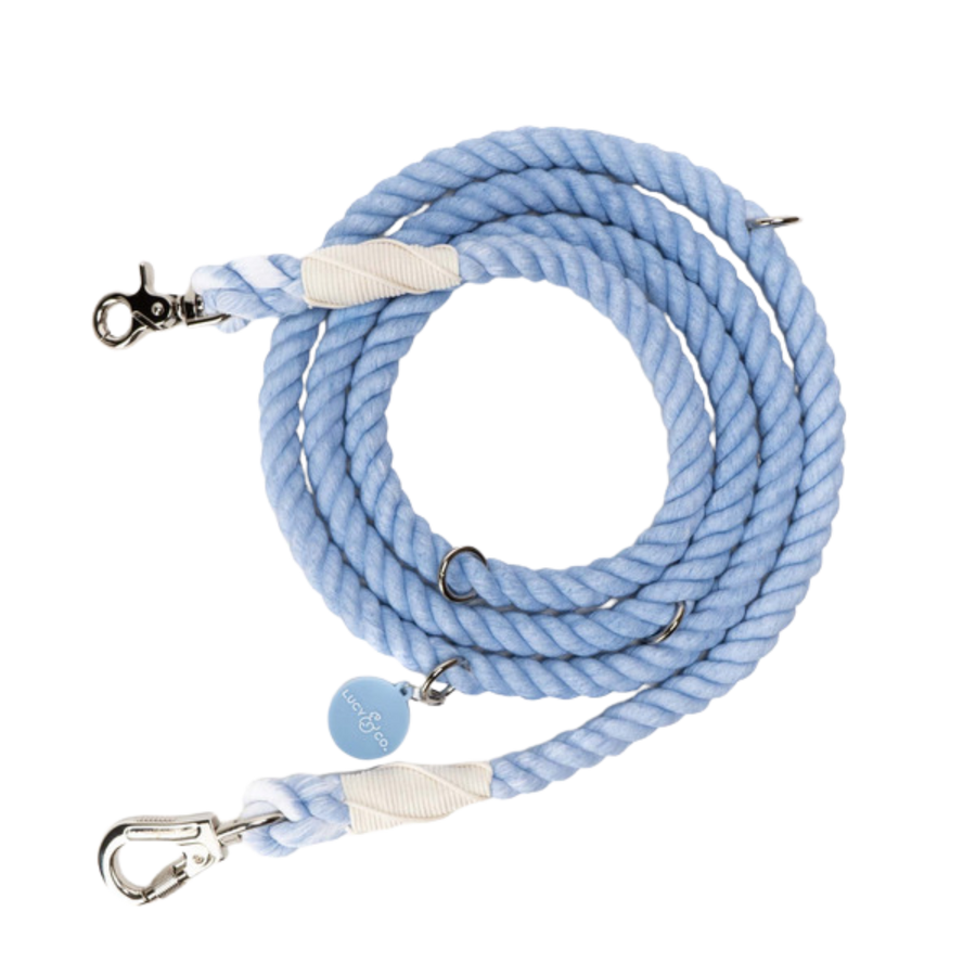 Hands-Free Rope Dog Leash, 10 x 7.75 in - Denim Blue