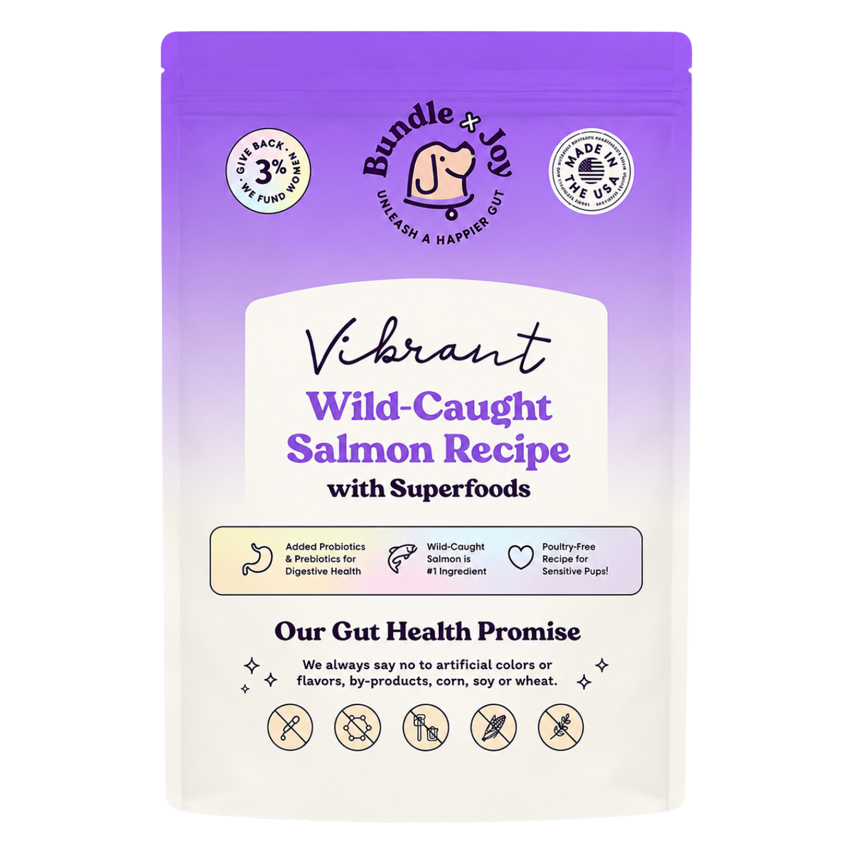 Vibrant Wild-Caught Salmon Recipe Dog Food – 4 lb