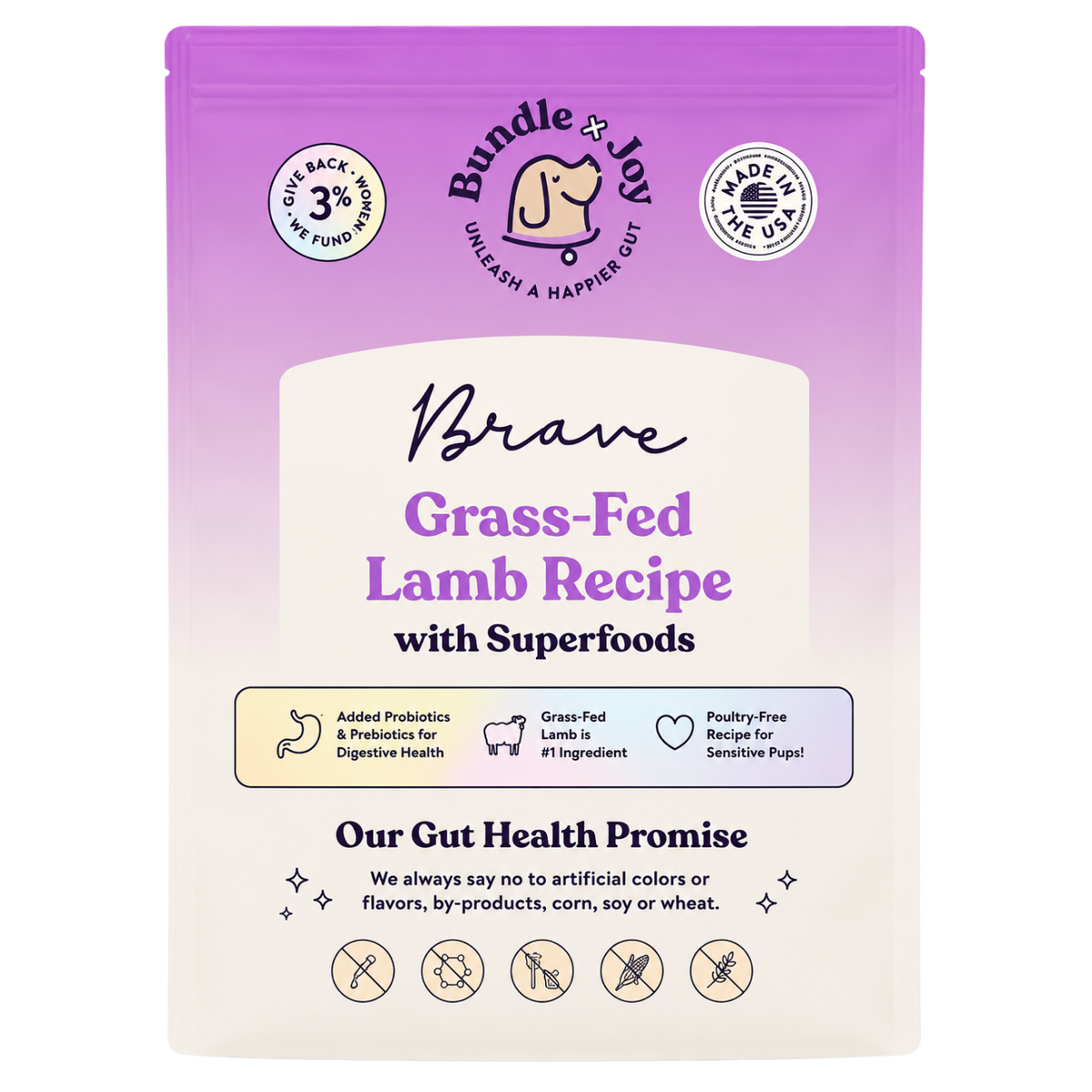 Brave Grass-Fed Lamb Recipe Dog Food – 4 lb