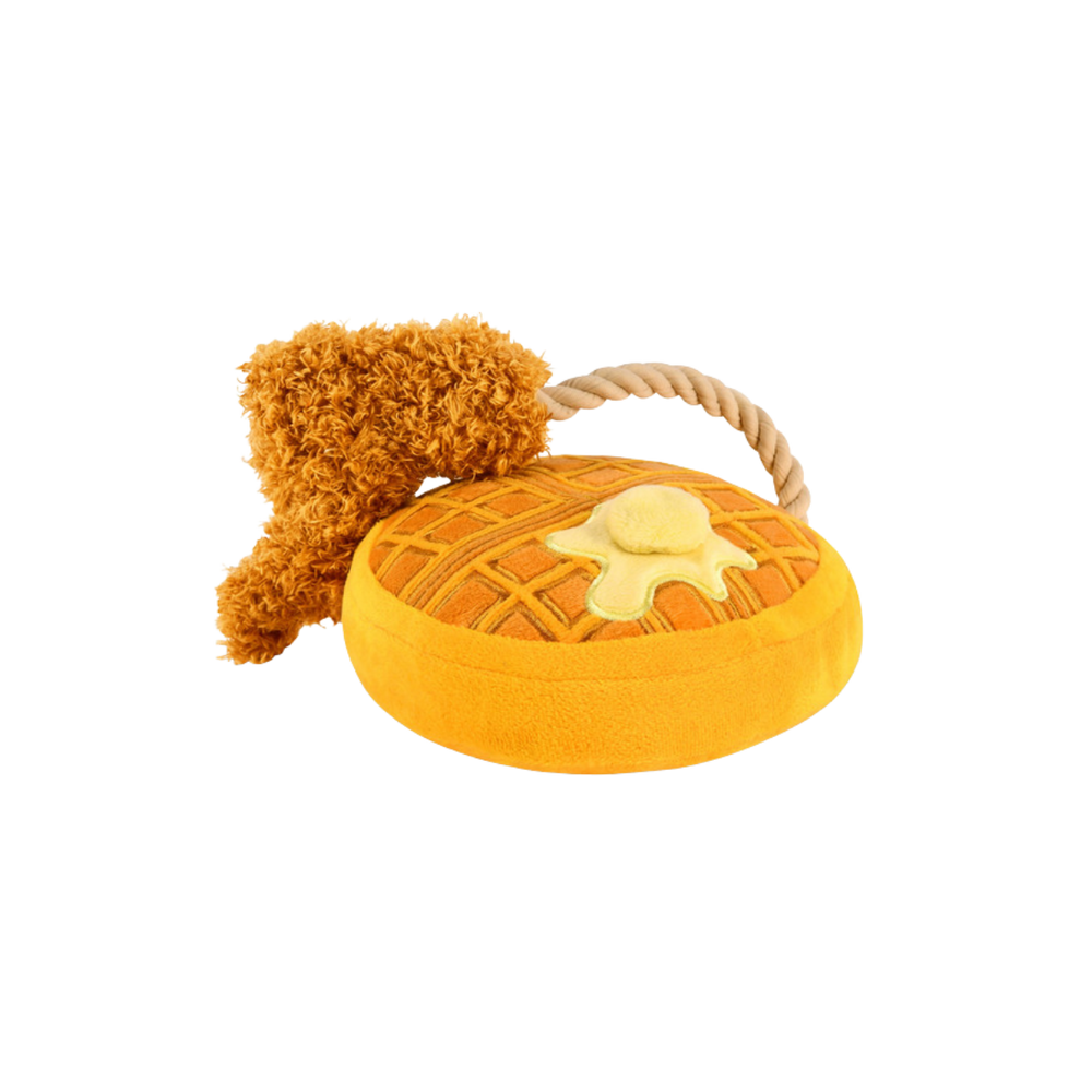 PLAY Chicken & Waffles Barking Brunch Plush Dog Toy