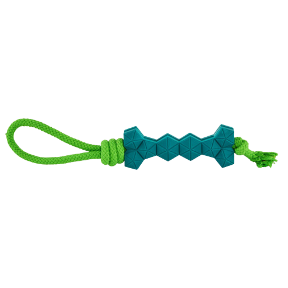 Rubber Bone & Rope Dog Toy