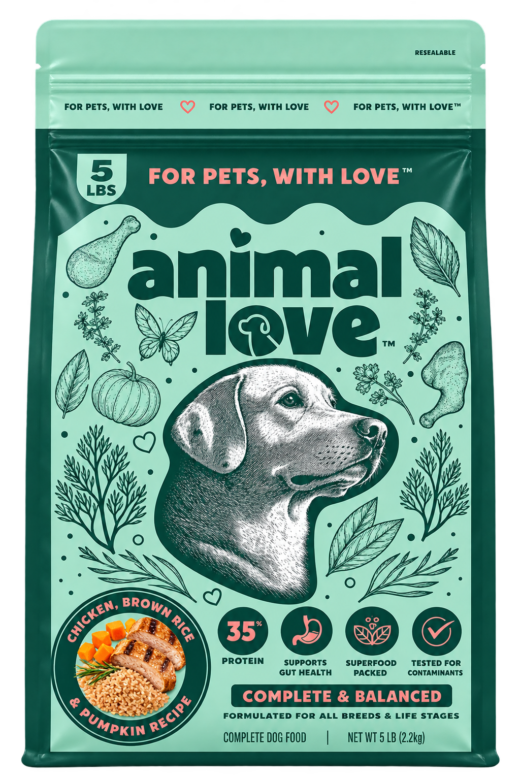 Animal Love Chicken Flavor Dry Dog Food