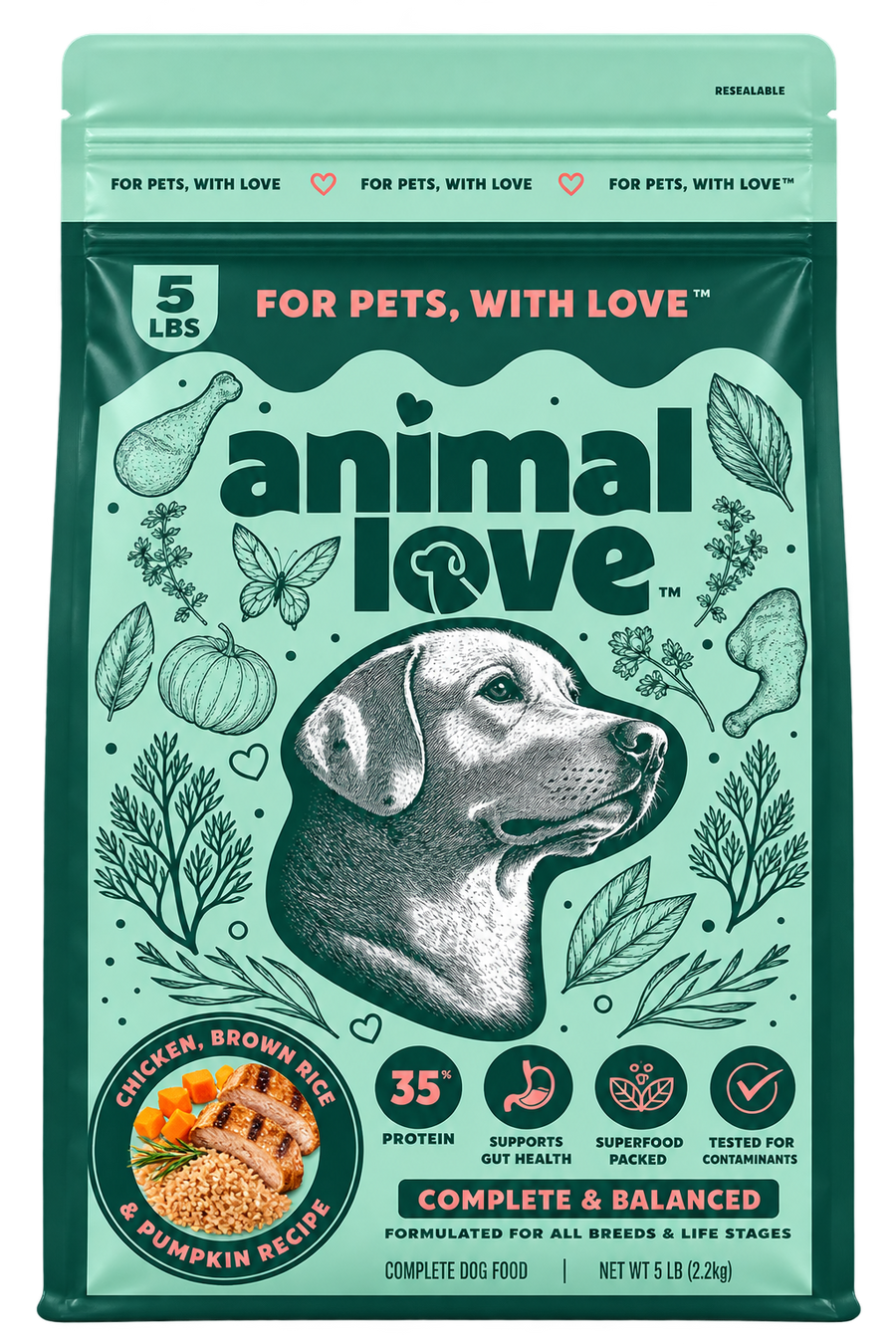 Animal Love Chicken Flavor Dry Dog Food