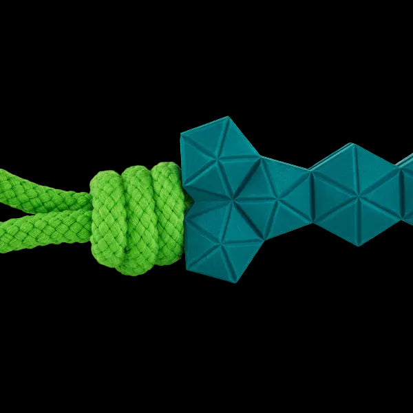 Rubber Bone & Rope Dog Toy
