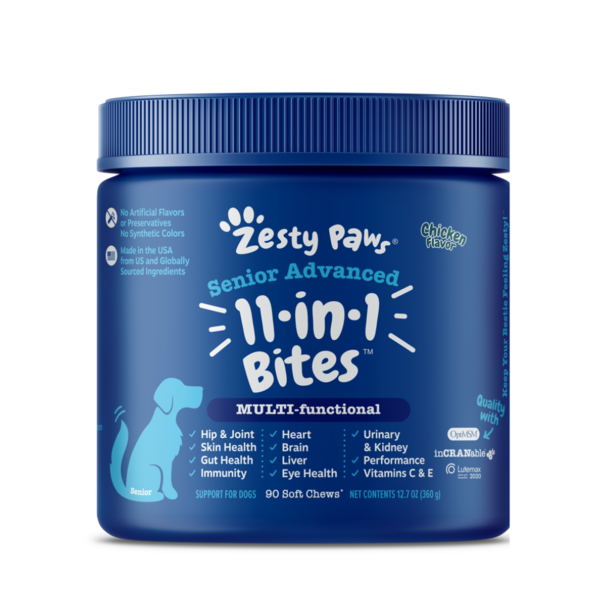 Zesty Paws Senior Advanced 11-in-1 Bites, Senior, Chicken Flavor